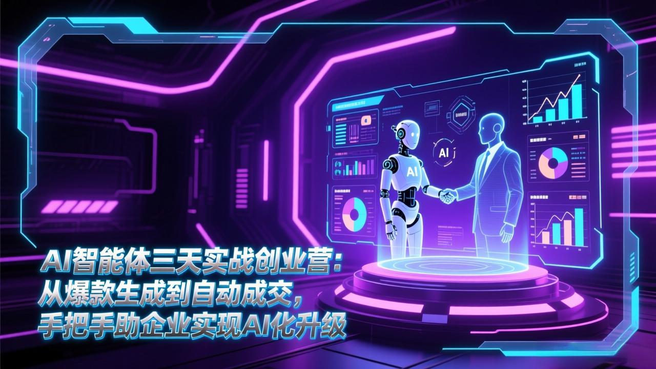 （17181期）AI智能体三天实战创业营：从爆款生成到自动成交，手把手助企业实现AI化升级网创吧-网创项目资源站-副业项目-创业项目-搞钱项目网创吧
