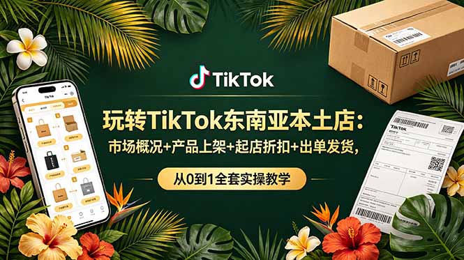 (19045期)玩转TikTok东南亚本土店:市场概况+产品上架+起店折扣+出单发货,从0到1全套实操教学