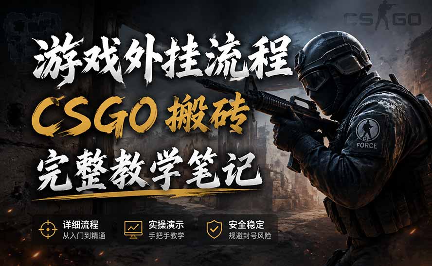 （19719期）游戏挂机全流程笔记分享，CSGO游戏搬砖，小白看了当天学会见收益网创吧-网创项目资源站-副业项目-创业项目-搞钱项目网创吧