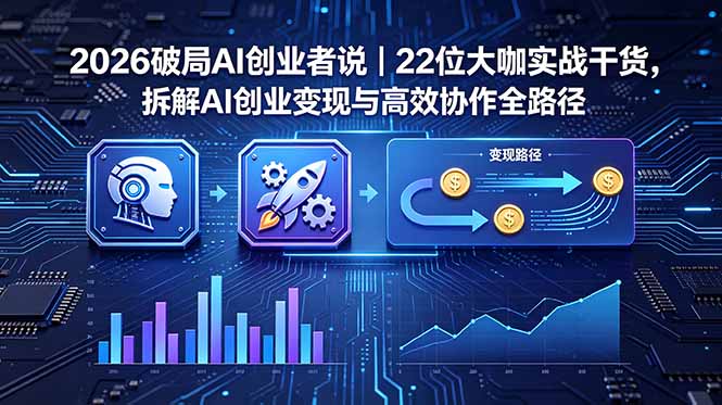 （18628期）2026 破局 AI 创业者说｜22 位大咖实战干货，拆解 AI 创业变现与高效协作全路径网创吧-网创项目资源站-副业项目-创业项目-搞钱项目网创吧