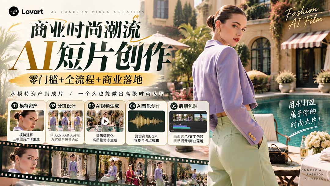 (21000期)从一张模特图到高级时尚广告大片:AI三视图资产、场景合成、电影分镜、动态生成与复古音乐剪辑实战课-网创项目资源站-副业项目_创业项目_搞钱项目_网创项目资源平台
