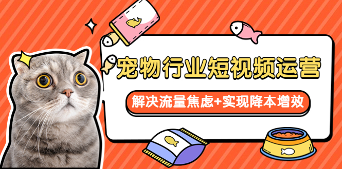 (5925期)宠物/行业短视频运营 流量增长的一层窗户纸 解决流量焦虑+实现降本增效网创吧-网创项目资源站-副业项目-创业项目-搞钱项目网创吧