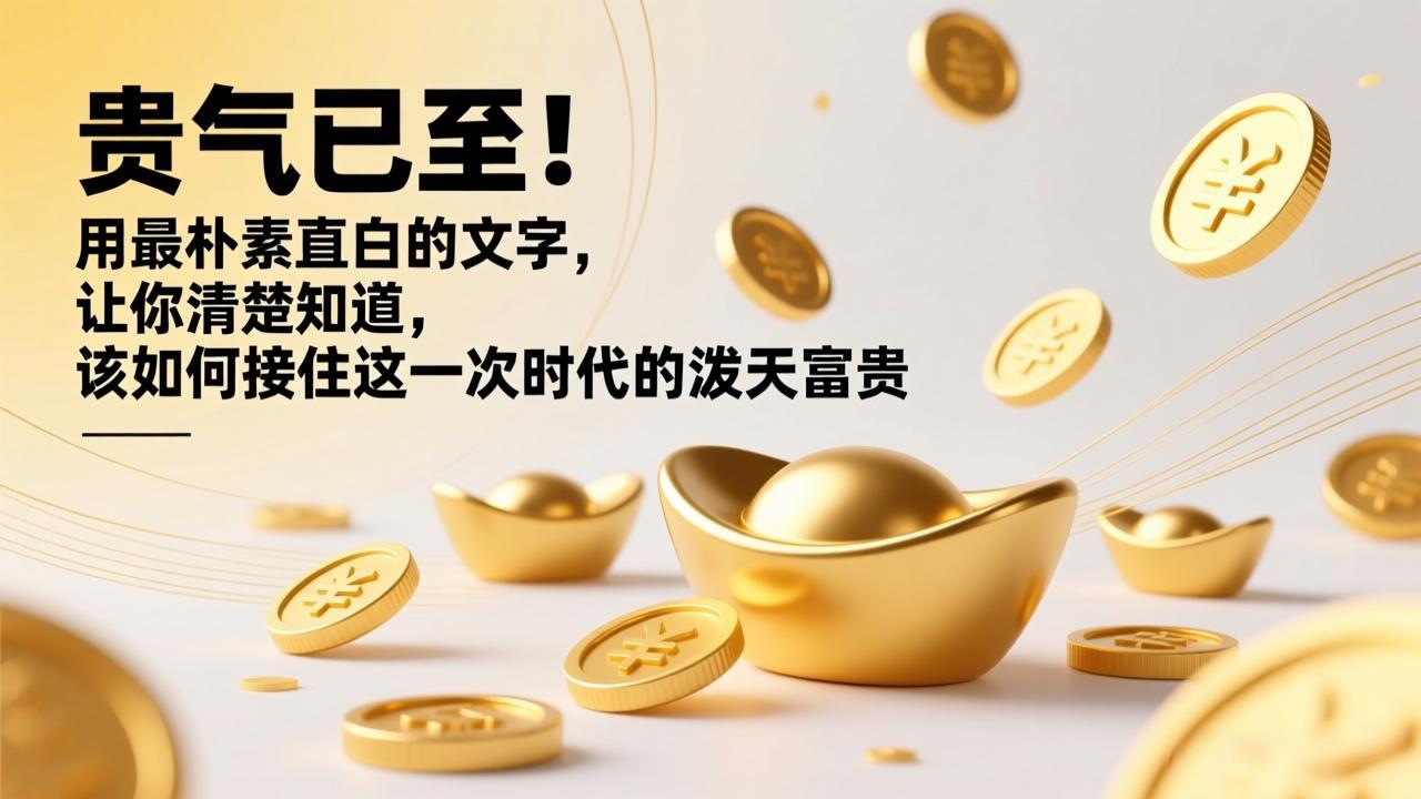 (17049期)付费文章:贵气已至!用最朴素直白的文字,让你清楚知道,该如何接住这一次时代的泼天富贵网创吧-网创项目资源站-副业项目-创业项目-搞钱项目网创吧