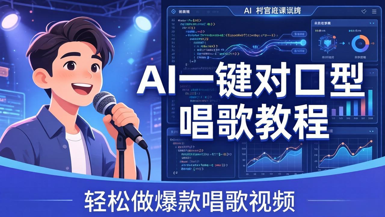 (18118期) AI一键对口型唱歌教程:零基础也能学,素材准备+模型训练+音色转换,轻松做爆款唱歌视频网创吧-网创项目资源站-副业项目-创业项目-搞钱项目网创吧