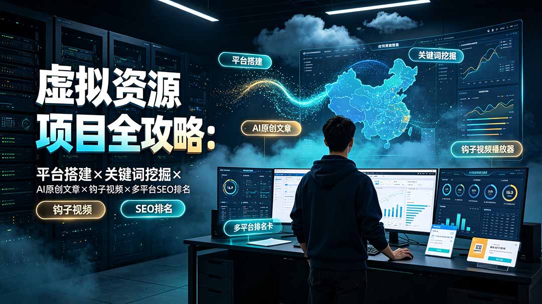 (19322期)虚拟资源项目全攻略:平台搭建×关键词挖掘×AI原创文章×钩子视频×多平台SEO排名网创库-网创项目资源站-副业项目-创业项目-搞钱项目网创吧