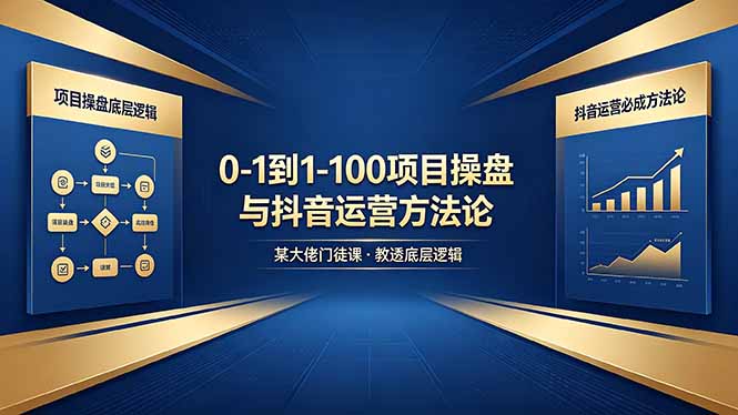 (18382期)0-1到1-100怎么建?某大佬门徒课教透项目操盘底层逻辑+抖音运营必成方法论网创吧-网创项目资源站-副业项目-创业项目-搞钱项目网创吧