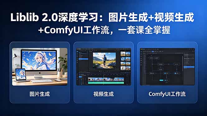 (18349期)Liblib 2.0深度学习:图片生成+视频生成+ComfyUI工作流,一套课全掌握