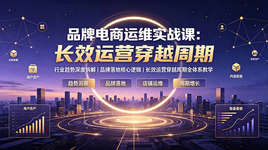 (19340期)品牌电商运维实战课:行业趋势深度拆解|品牌落地核心逻辑|长效运营穿越周期全体系教学