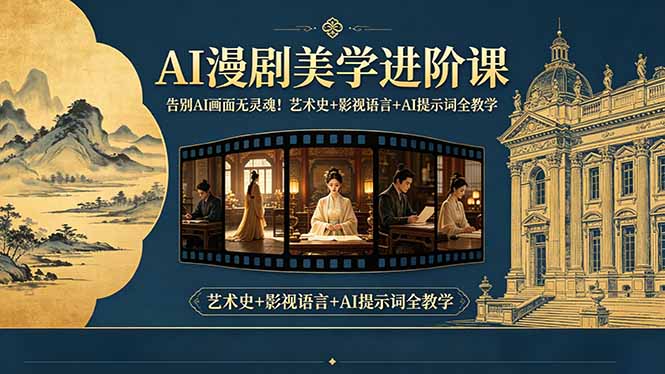 (18802期)告别AI画面无灵魂!AI漫剧美学进阶课-更新,艺术史+影视语言+AI提示词全教学