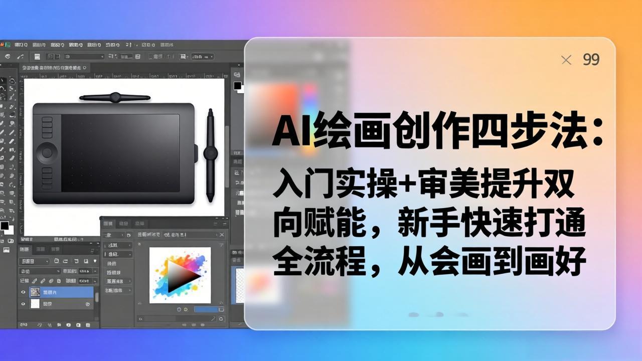 （18166期）AI绘画创作四步法：入门实操+审美提升双向赋能，新手快速打通全流程，从会画到画好网创吧-网创项目资源站-副业项目-创业项目-搞钱项目网创吧