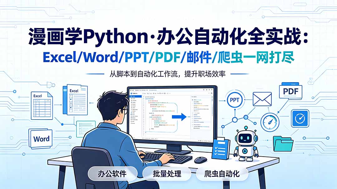 (19270期)漫画学Python·办公自动化全实战:Excel/Word/PPT/PDF/邮件/爬虫一网打尽