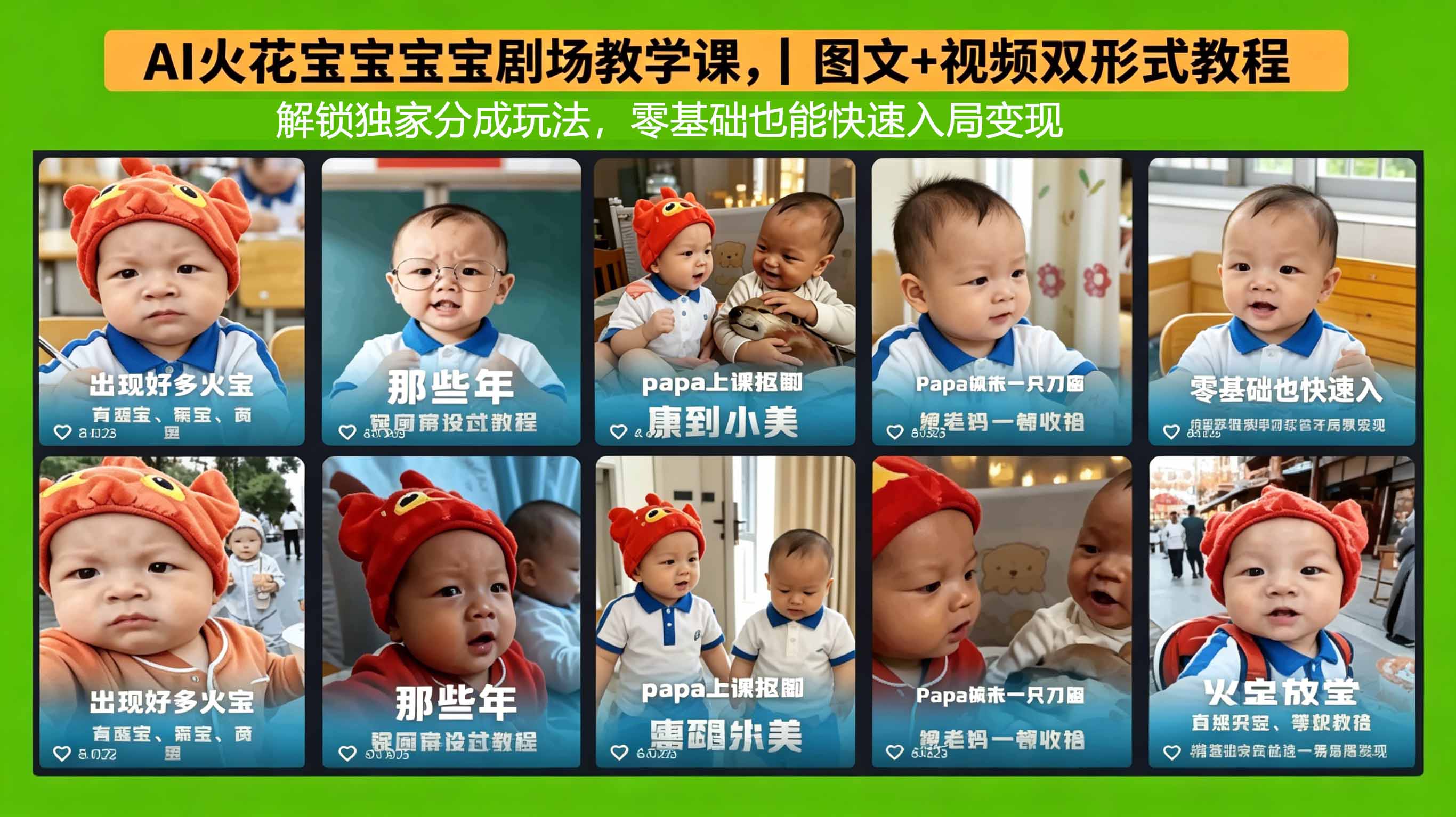 （18198期）AI火花宝宝宝宝剧场教学课，图文+视频双形式教程，解锁独家分成玩法，零基础也能快速入局变现网创库-网创项目资源站-副业项目-创业项目-搞钱项目网创吧