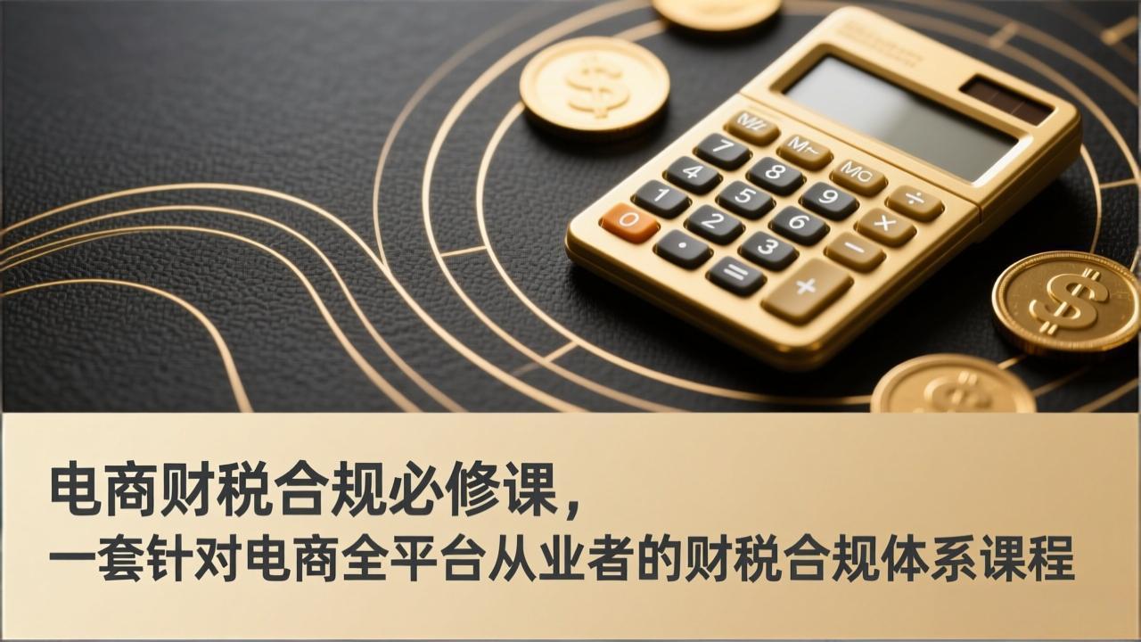 (17359期)电商财税合规必修课,是一套针对电商全平台从业者的财税合规体系课程网创库-网创项目资源站-副业项目-创业项目-搞钱项目网创吧