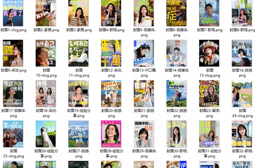 (20246期)高质量素材!200款+剪映高级美观网感封面预设,各行业通用,3s搞定超美观视频封面 爆款封面模板、网创吧-网创项目资源站-副业项目-创业项目-搞钱项目网创吧
