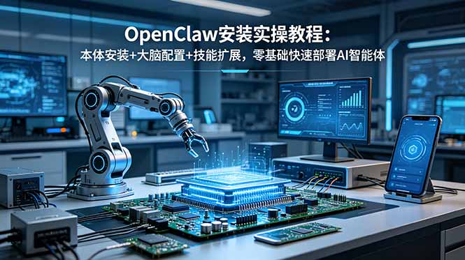 （18982期）OpenClaw安装实操教程：本体安装+大脑配置+技能扩展，零基础快速部署AI智能体网创吧-网创项目资源站-副业项目-创业项目-搞钱项目网创吧