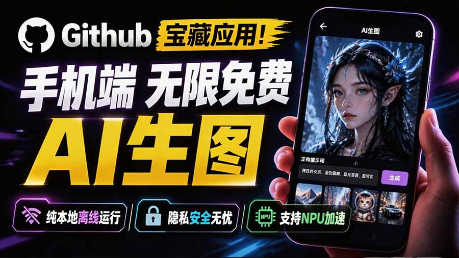 (19681期)Github宝藏应用!手机端无限免费AI 生图,纯本地离线运行,支持NPU加速 斩获3.1k stars,local-dream网创吧-网创项目资源站-副业项目-创业项目-搞钱项目网创吧
