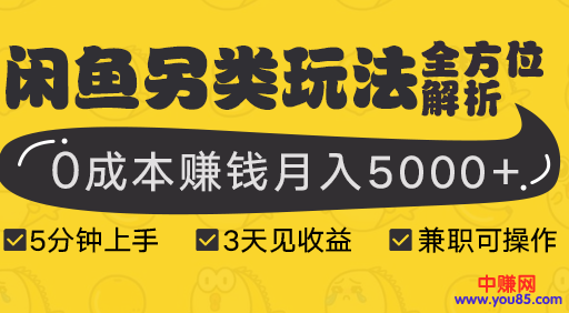 （940期）闲鱼另类玩法全方位解析，5分钟上手+3天见收益，0成本赚钱月入5000+(8节课)网创吧-网创项目资源站-副业项目-创业项目-搞钱项目网创吧