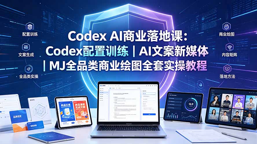 (19460期)Codex AI商业落地课:Codex配置训练|AI文案新媒体|MJ全品类商业绘图全套实操教程