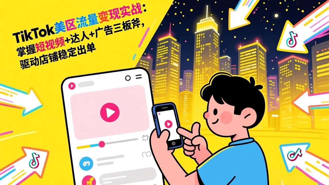 （17244期）TikTok美区流量变现实战：掌握短视频+达人+广告三板斧，驱动店铺稳定出单网创吧-网创项目资源站-副业项目-创业项目-搞钱项目网创吧