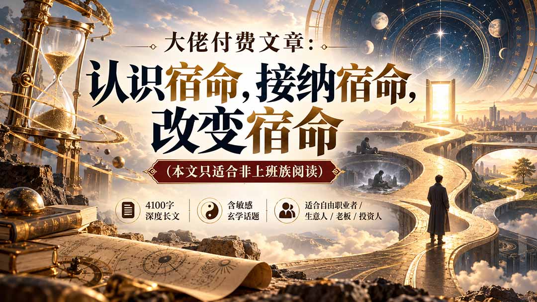 （20673期）【无水印】大佬付费文章：认识宿命，接纳宿命，改变宿命（本文只适合非上班族阅读）网创吧-网创项目资源站-副业项目-创业项目-搞钱项目网创吧