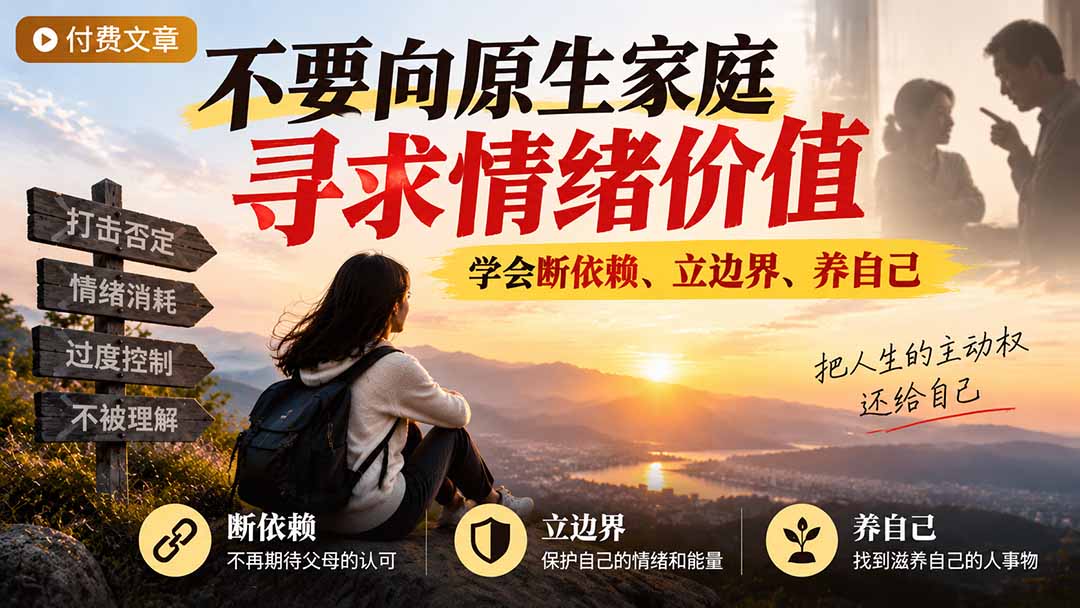 (21132期)付费文章:不要向原生家庭寻求情绪价值,学会断依赖、立边界、养自己-网创项目资源站-副业项目_创业项目_搞钱项目_网创项目资源平台