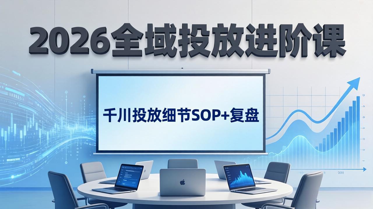 (17798期)2026全域投放进阶课:杭州线下3天实战,千川投放细节SOP+复盘,撬动自然流量