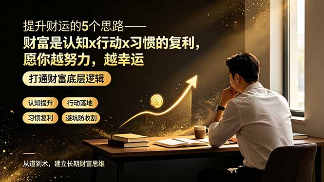 （19233期）付费文章：提升财运的5个思路——财富是认知x行动x习惯的复利，愿你越努力，越幸运网创吧-网创项目资源站-副业项目-创业项目-搞钱项目网创吧