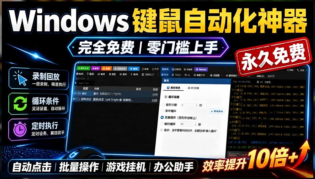 （19423期）专业Windows键鼠自动化工具，免费永久使用，告别重复操作，小白也能快速创建自动化脚本 点点精灵网创吧-网创项目资源站-副业项目-创业项目-搞钱项目网创吧
