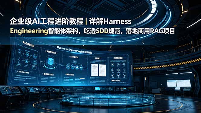 （19158期）企业级AI工程进阶教程｜详解Harness Engineering智能体架构，吃透SDD规范，落地商用RAG项目网创吧-网创项目资源站-副业项目-创业项目-搞钱项目网创吧