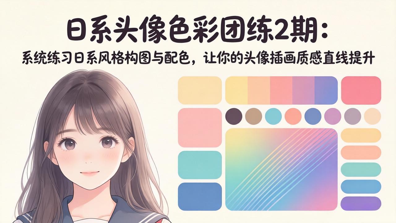 （18034期）日系头像色彩团练2期：系统练习日系风格构图与配色，让你的头像插画质感直线提升网创吧-网创项目资源站-副业项目-创业项目-搞钱项目网创吧