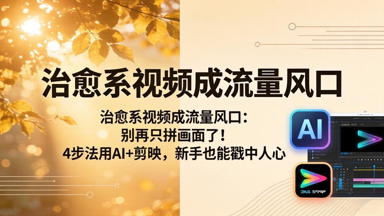 (18219期)治愈系视频成流量风口:别再只拼画面了!4步法用AI+剪映,新手也能戳中人心网创库-网创项目资源站-副业项目-创业项目-搞钱项目网创吧