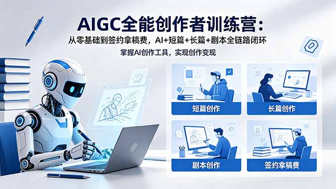 (18403期)AIGC全能创作者训练营:从零基础到签约拿稿费,AI+短篇+长篇+剧本全链路闭环