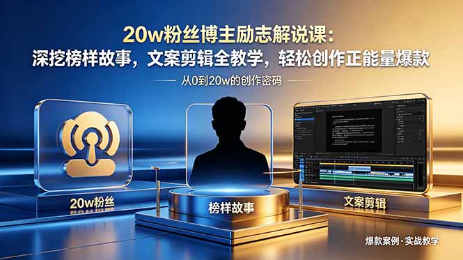 (18648期)20w粉丝博主励志解说课:深挖榜样故事,文案剪辑全教学,轻松创作正能量爆款