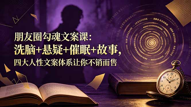 (19054期)朋友圈勾魂文案课:洗脑+悬疑+催眠+故事,四大人性文案体系让你不销而售