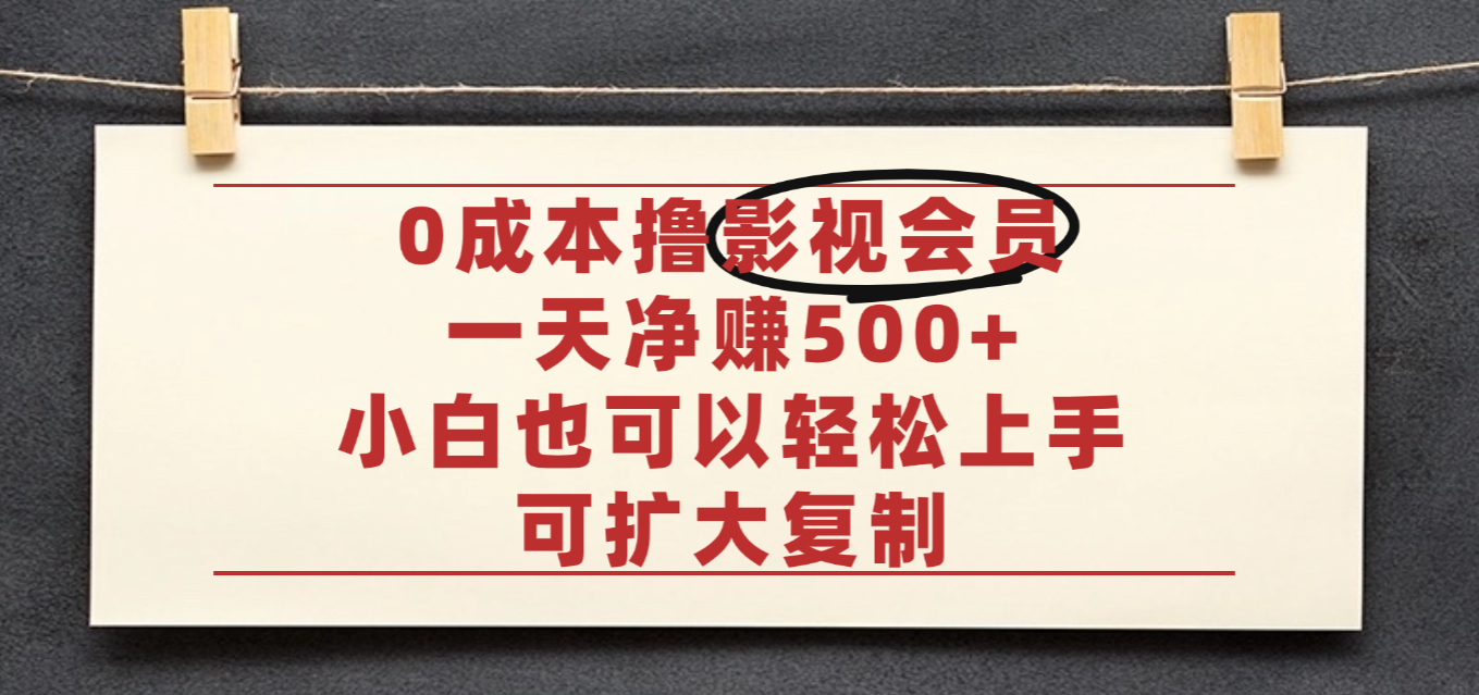 亲测，0成本可批量操作，靠卖影视会员实测月入30000+网创吧-网创项目资源站-副业项目-创业项目-搞钱项目网创吧