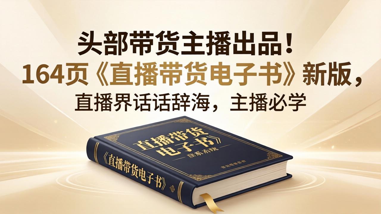 （18056期）头部带货主播出品！164页《直播带货电子书》新版，直播界话术辞海，主播必学网创吧-网创项目资源站-副业项目-创业项目-搞钱项目网创吧
