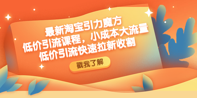 (4708期)最新淘宝引力魔方低价引流实操:小成本大流量,低价引流快速拉新收割