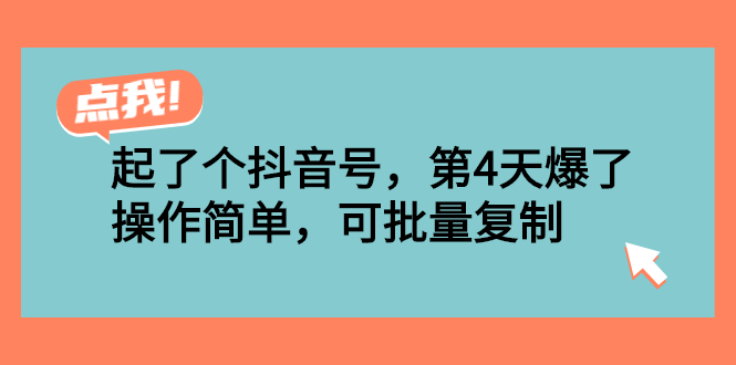 (2538期)起了个抖音号,第4天爆了!操作简单,可批量复制