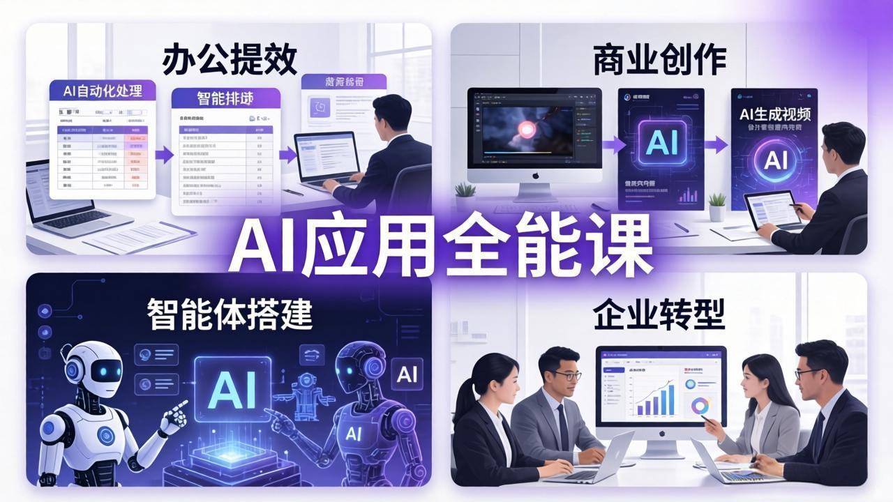 （18042期）AIGC 应用师全能课-更新：办公提效、商业创作、智能体搭建、企业转型，一站式学会AI应用网创吧-网创项目资源站-副业项目-创业项目-搞钱项目网创吧