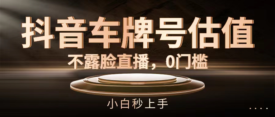 抖音车牌号估值,不露脸直播,0门槛,小白秒上手网创吧-网创项目资源站-副业项目-创业项目-搞钱项目网创吧