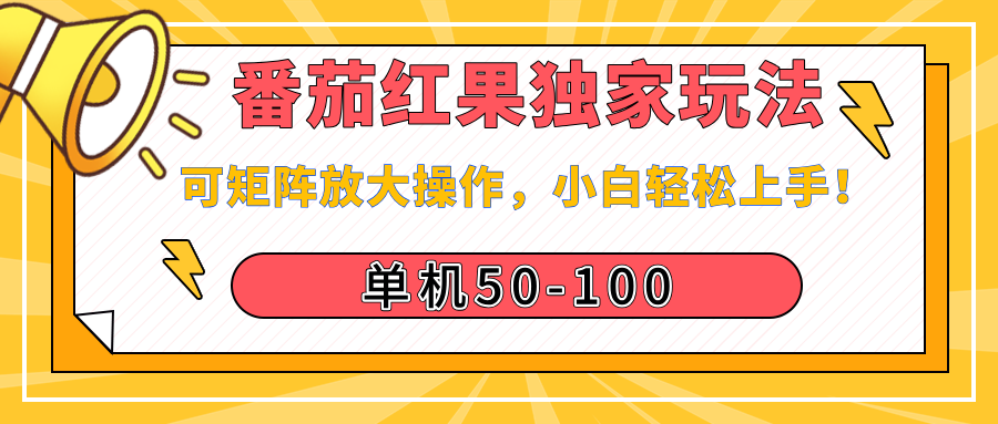 番茄红果独家玩法,单机50-100,可矩阵放大操作,小白轻松上手!网创库-网创项目资源站-副业项目-创业项目-搞钱项目网创吧