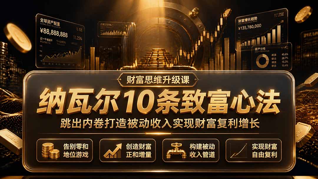(19628期)付费文章:纳瓦尔10条致富心法,跳出内卷打造被动收入实现财富复利增长网创吧-网创项目资源站-副业项目-创业项目-搞钱项目网创吧