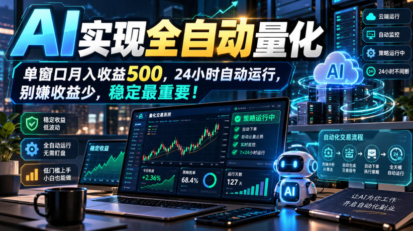 （21163期）AI全自动量化项目，长期稳定可落地，0门槛躺赚稳定项目！-网创项目资源站-副业项目_创业项目_搞钱项目_网创项目资源平台