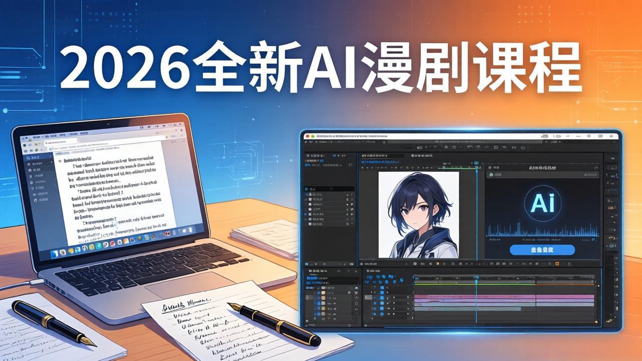(17893期)2026全新AI漫剧课程:覆盖创作全链路,教你写作分镜剪辑配音一站式打造漫剧作品网创吧-网创项目资源站-副业项目-创业项目-搞钱项目网创吧