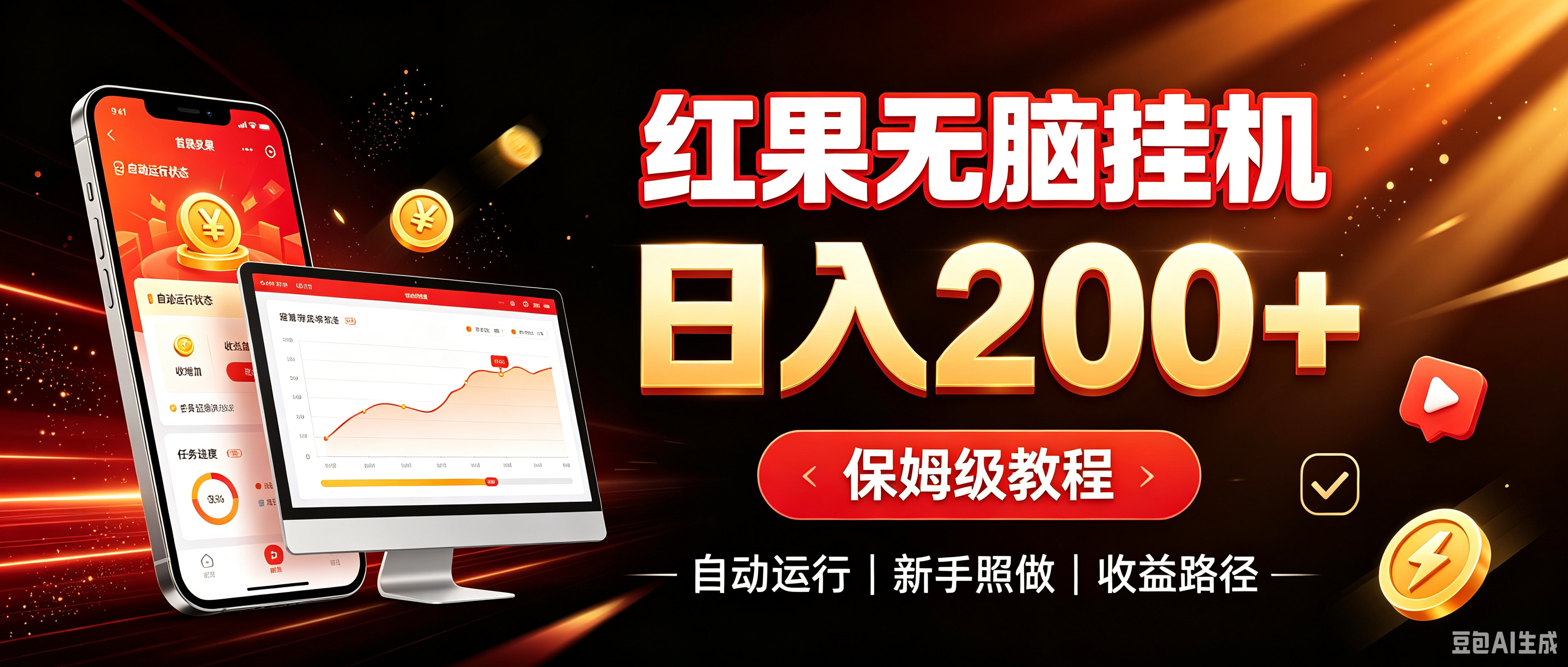 红果无脑挂机，日入200+保姆级教程网创库-网创项目资源站-副业项目-创业项目-搞钱项目网创吧