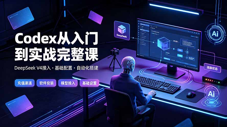 (19257期)Codex从入门到实战完整课|充值·安装·接入DeepSeek,记忆·插件·Skill·CLI·MCP全拆解