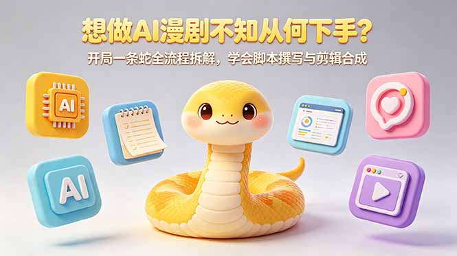 (18550期)想做AI漫剧不知从何下手?开局一条蛇全流程拆解,学会脚本撰写与剪辑合成