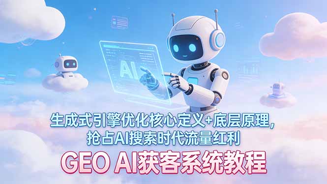 (17604期)GEO AI获客系统教程:生成式引擎优化核心定义+底层原理,抢占AI搜索时代流量红利