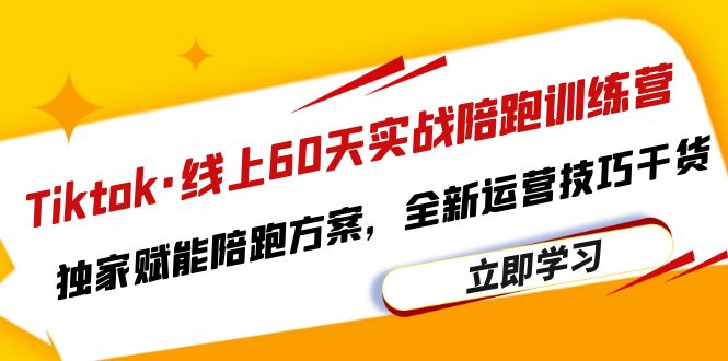 (6333期)Tiktok·线上60天实战陪跑训练营,独家赋能陪跑方案,全新运营技巧干货网创吧-网创项目资源站-副业项目-创业项目-搞钱项目网创吧