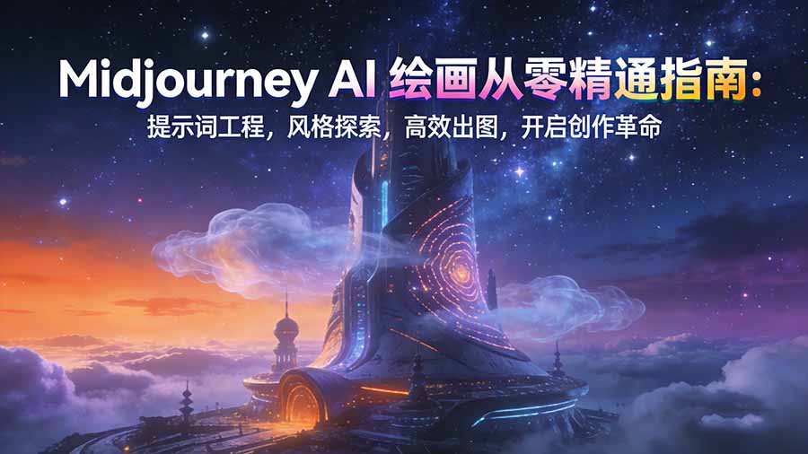 (17118期)Midjourney AI绘画从零精通指南:提示词工程,风格探索,高效出图,开启创作革命网创吧-网创项目资源站-副业项目-创业项目-搞钱项目网创吧